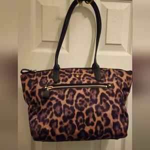Michael Kors Kelsey Large Leopard Print Nylon Tote Bag